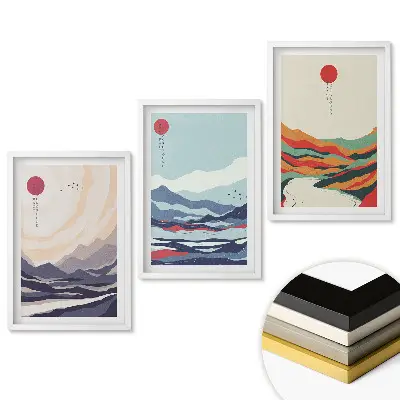 Triptych v rámu Krajiny v harmonických barevných odstínech