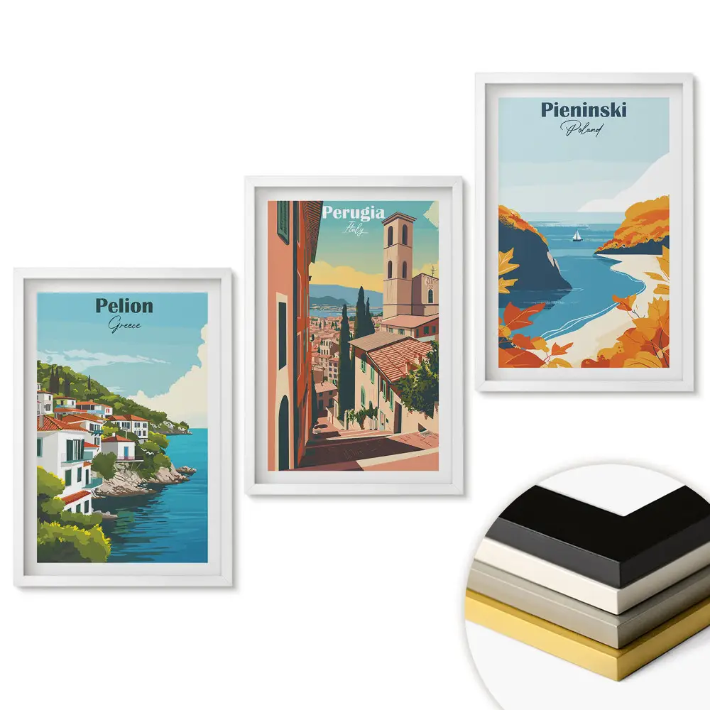 Triptych v rámu Malebná místa v Evropě