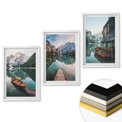 Triptych v rámu Klid horských jezer a lodí