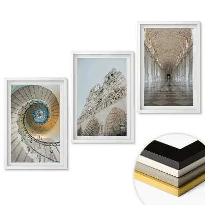 Triptych Architektura a interiérová krása v rámu
