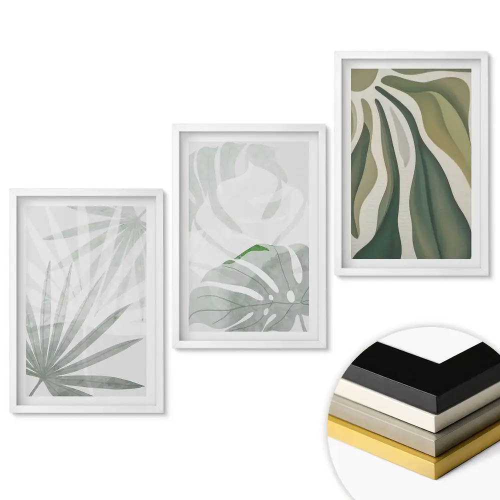 Triptych v rámu Inspirace rostlinami v jemných odstínech