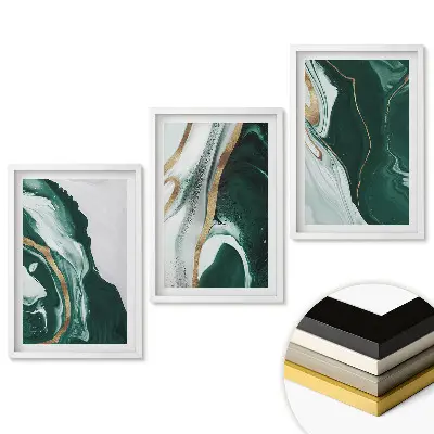 Triptych v rámu Zelené abstrakce s jemnými akcenty