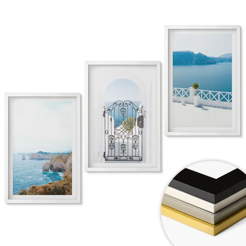 Triptych v rámu Výhledy na moře a bílá architektura