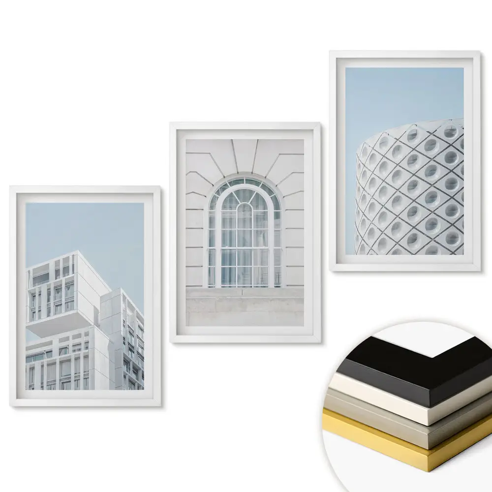 Triptych v rámu Moderní architektura v minimalistickém stylu