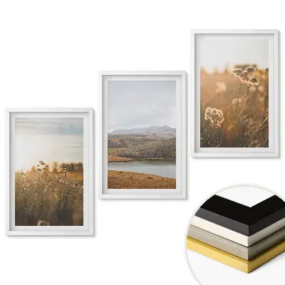 Triptych v rámu Krajiny přírody v teplých tónech