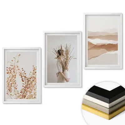 Sada obrazů do obývacího pokoje Přirozená krása v minimalistickém stylu