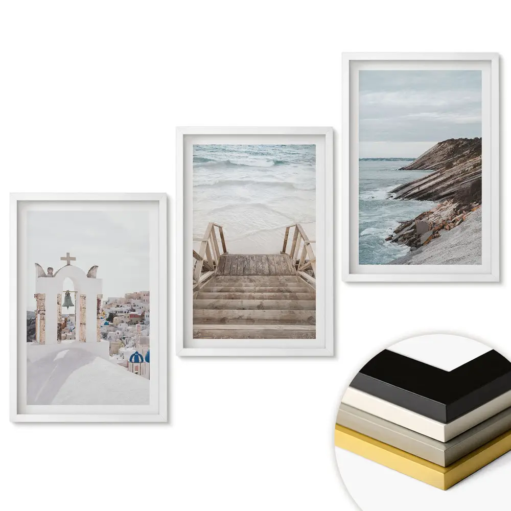 Triptych v rámu Malebné výhledy na pobřežní krajinu