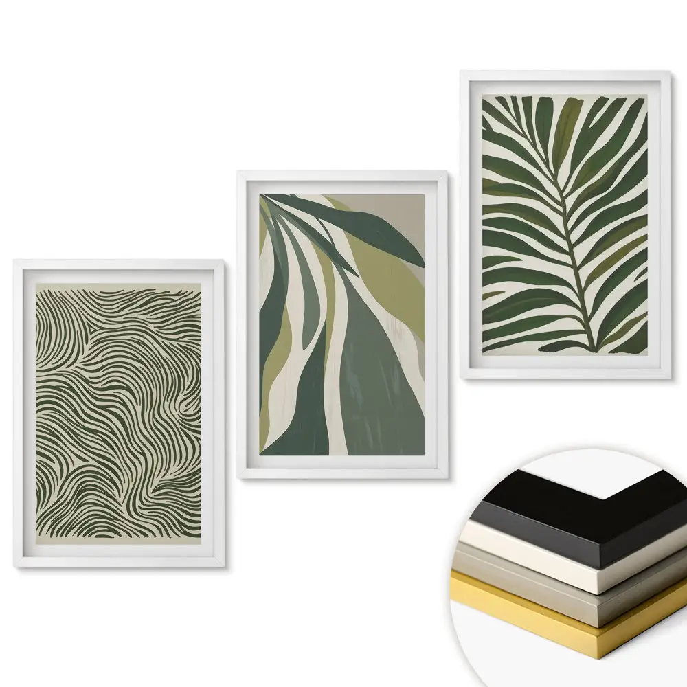 Triptych v rámu Inspirace pro rostliny v zeleni