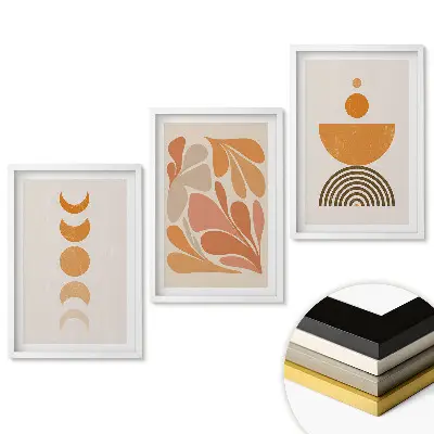 Triptych v rámu Abstraktní kompozice v teplých odstínech