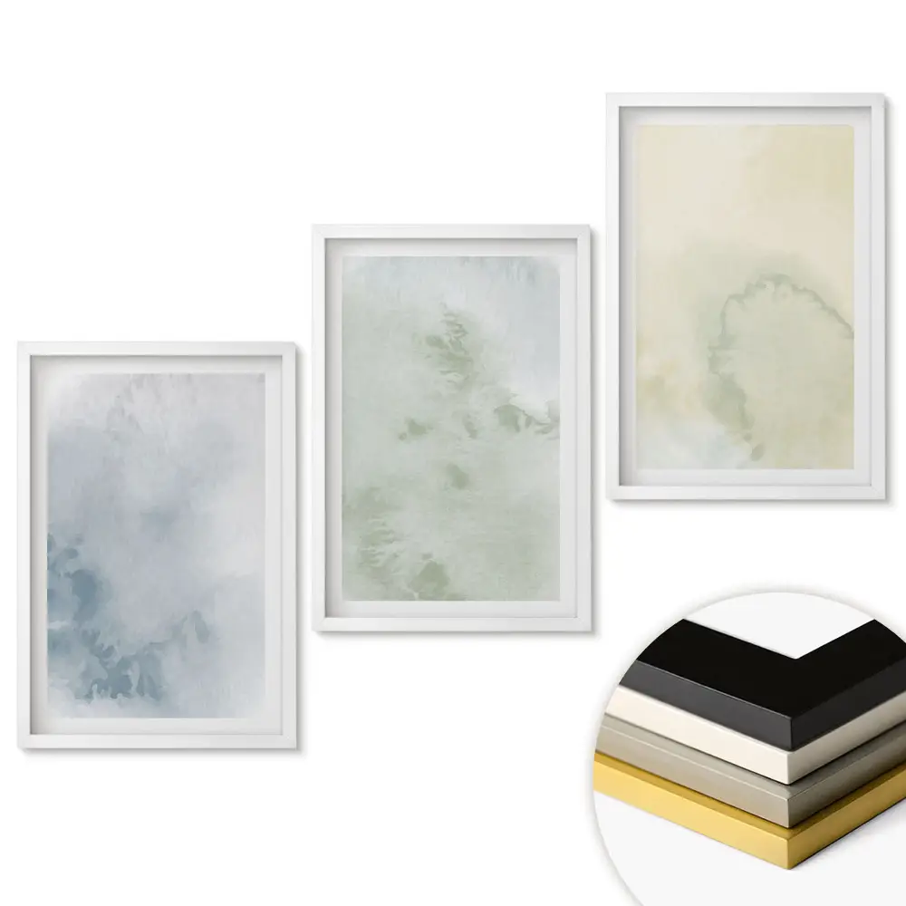 Triptych v rámu Abstraktní krajiny v pastelových odstínech