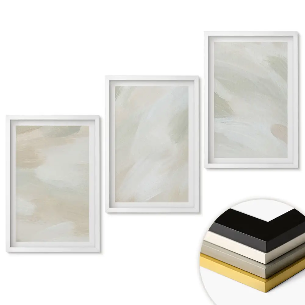 Triptych v rámu Abstraktní pozadí v tlumených barvách