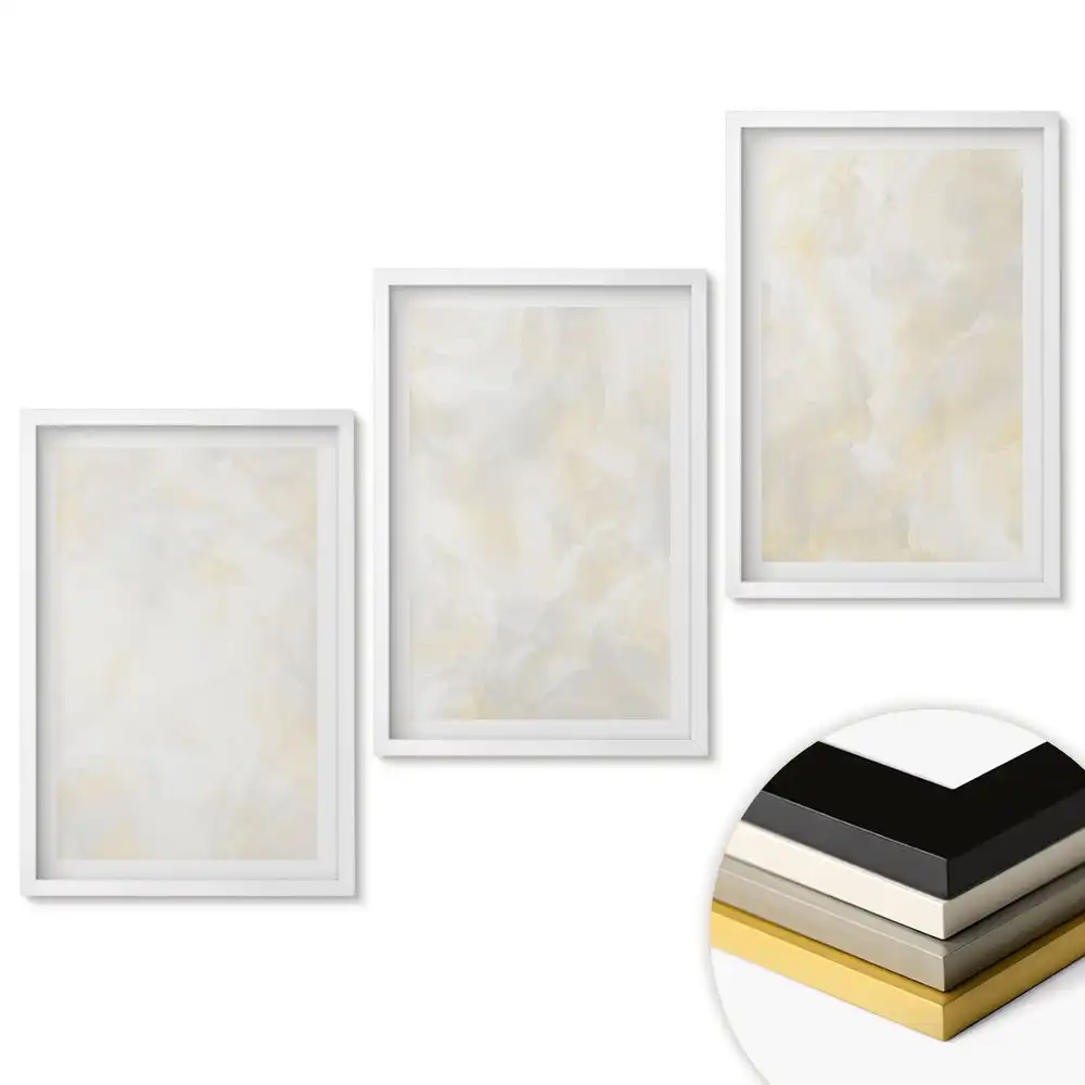 Triptych v rámu Minimalistické pozadí v odstínech béžové