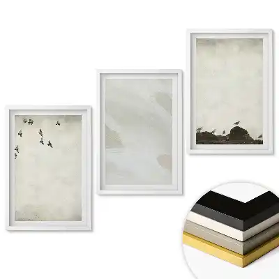 Triptych v rámu Minimalistické krajiny v odstínech šedé