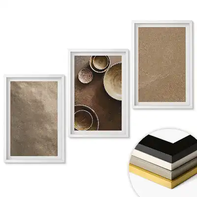 Set obrazů do obývacího pokoje s minimalistickými kompozicemi v neutrálních odstínech