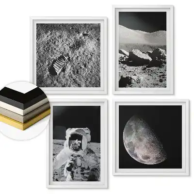 Sada obrazů v rámu Vesmírné cestování: Měsíc a astronauti