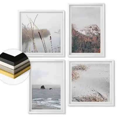 Sada obrazů v rámu Přirozená krása v minimalistickém stylu