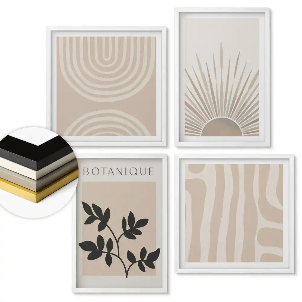 Sada obrazů v rámu Minimalistické inspirace v odstínech béžové