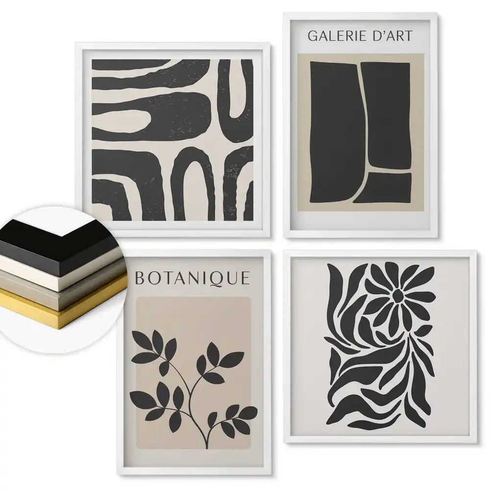 Sada obrazů v rámu Moderní grafika v minimalistickém stylu
