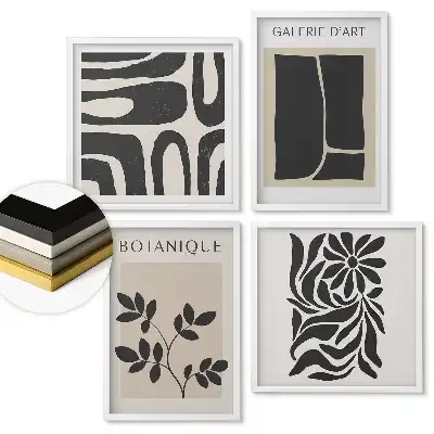 Sada obrazů v rámu Moderní grafika v minimalistickém stylu