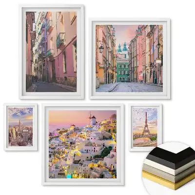 Nástěnná galerie Kouzelná města v zapadajícím slunci