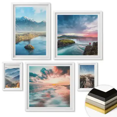 Nástěnná galerie Malebné přírodní krajiny ve čtyřech záběrech