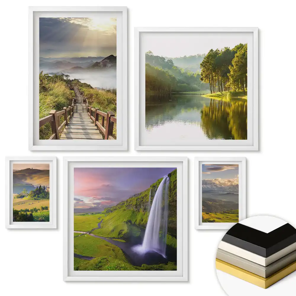Nástěnná galerie Zelená v domácím stylu