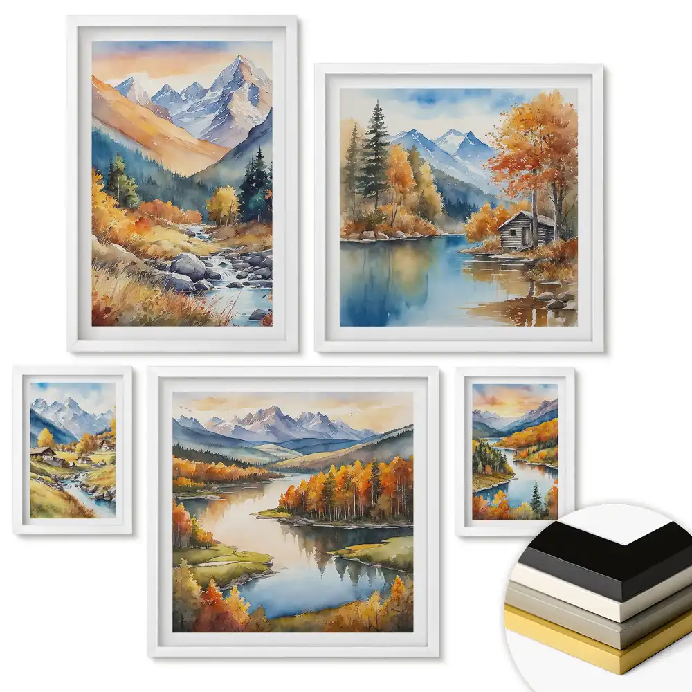 Nástěnná galerie Malebné horské krajiny a řeky