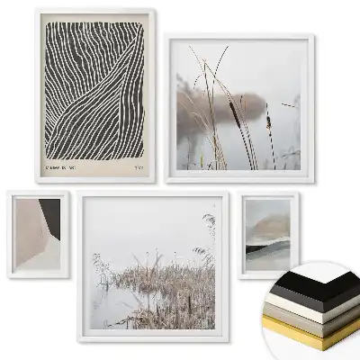 Nástěnná galerie moderního umění v tlumených barvách