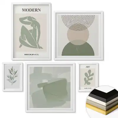 Nástěnná galerie moderní grafika v tlumených barvách