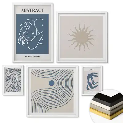 Nástěnná galerie moderní grafiky v minimalistickém stylu