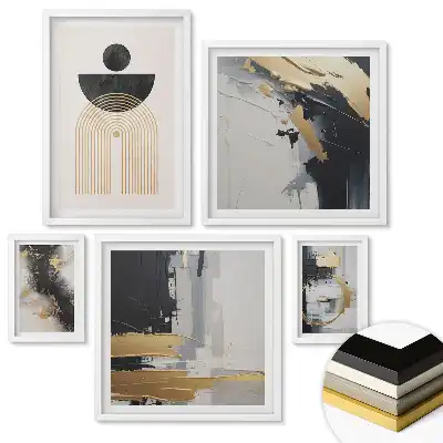 Nástěnná galerie Abstraktní kompozice ve zlatých odstínech