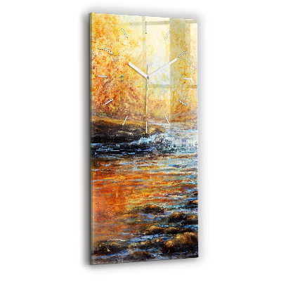 Skleněné hodiny na stěnu vertikální Výtvarné umění