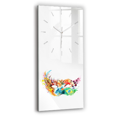 Skleněné hodiny na stěnu vertikální Kultura - brazilská vlajka