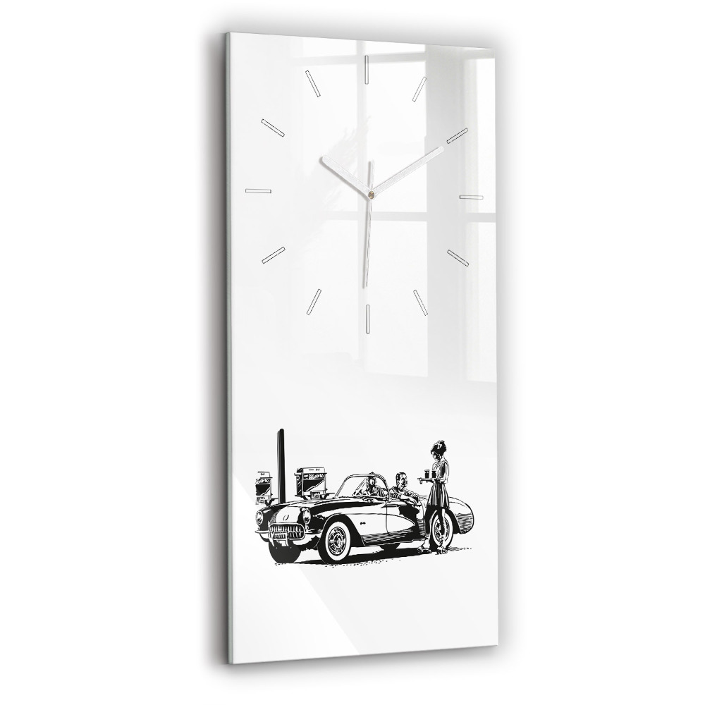 Hodiny na skle vertikální Retro ilustrace