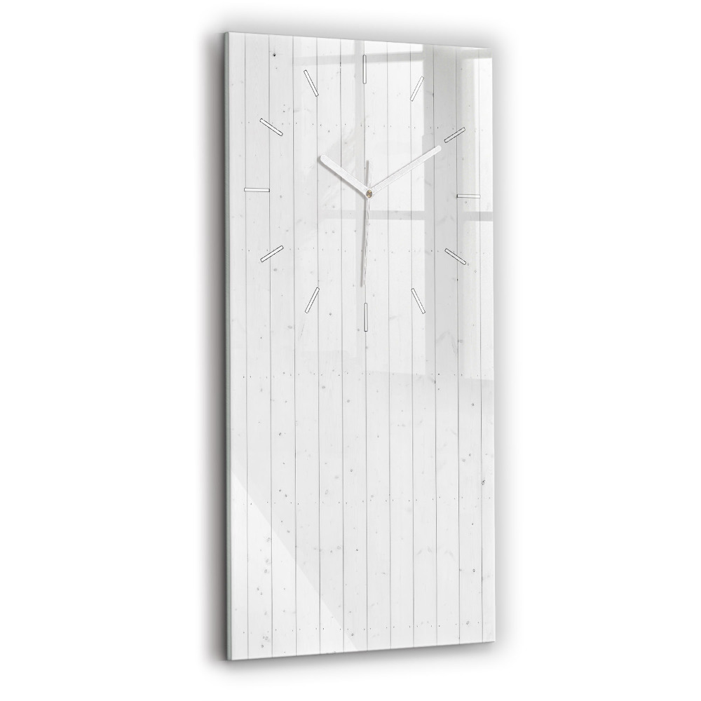 Nástěnné hodiny skleněné vertikální Vzor dřevěných panelů