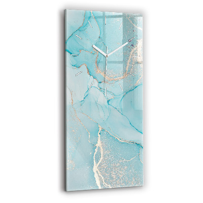 Skleněné hodiny na stěnu vertikální Dekorativní mramor