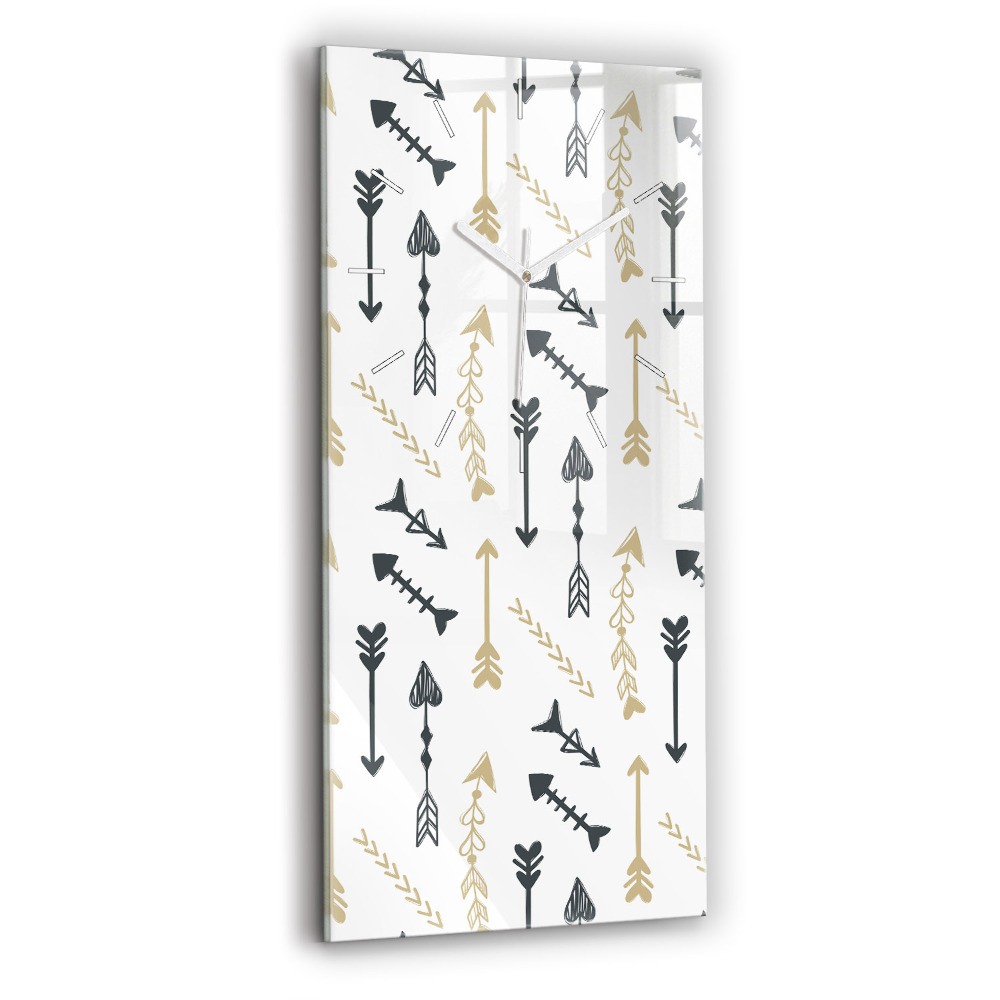 Skleněné hodiny nástěnné vertikální Geometrický hipsterský vzor