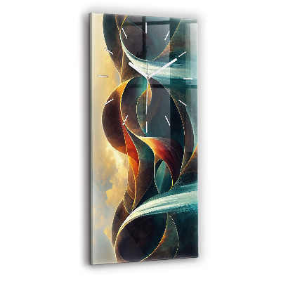 Nástěnné hodiny skleněné vertikální Tekoucí vodopád