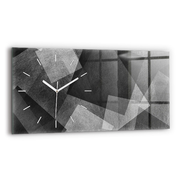 Skleněné hodiny nástěnné horizontální Geometrická abstrakce