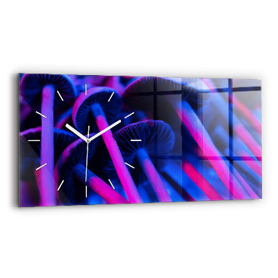 Skleněné hodiny nástěnné horizontální Kouzelné houby v barvách