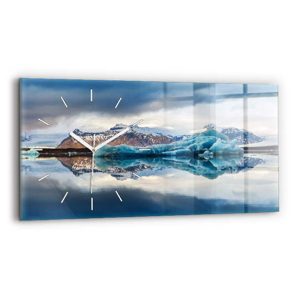 Skleněné hodiny horizontální Jezero Jokulsarlon Island