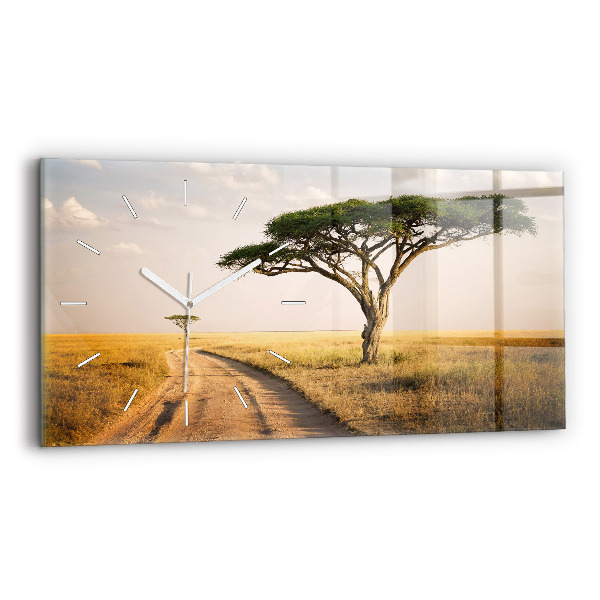 Skleněné hodiny horizontální Africká krajina