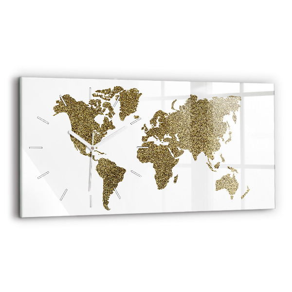 Skleněné hodiny horizontální Mapa světa