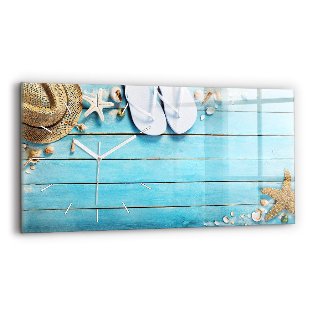 Skleněné nástěnné hodiny horizontální Prázdninové doplňky