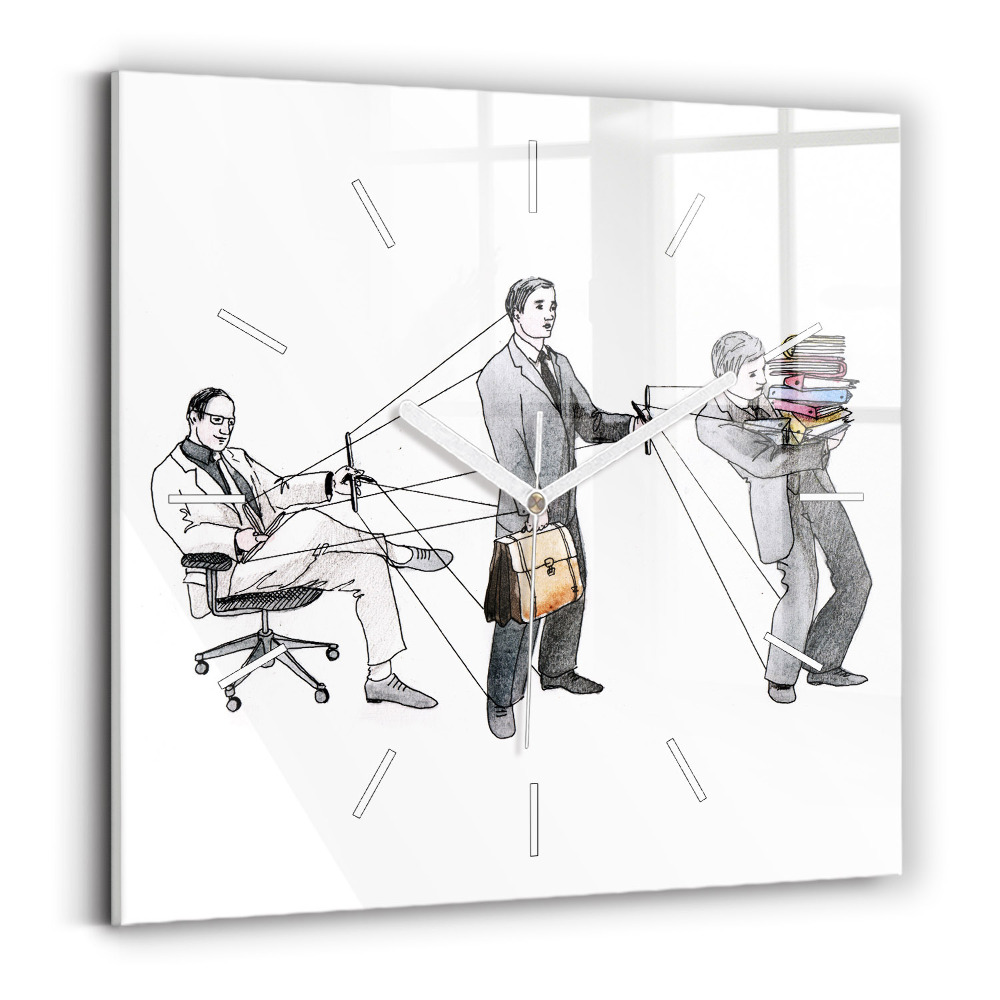 Skleněné hodiny na stěnu Marionety lidí