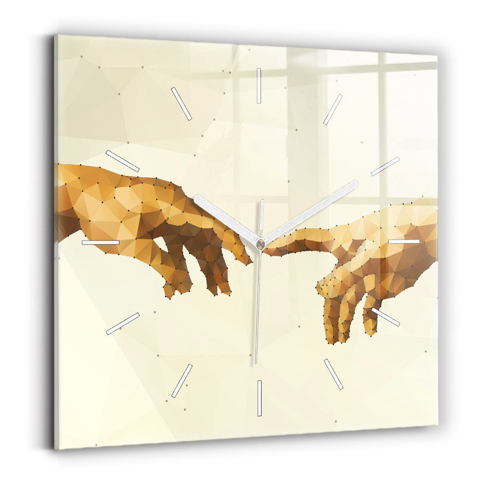 Skleněné nástěnné hodiny Stvoření Adama