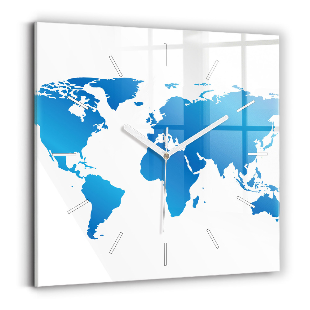 Skleněné hodiny Mapa světa