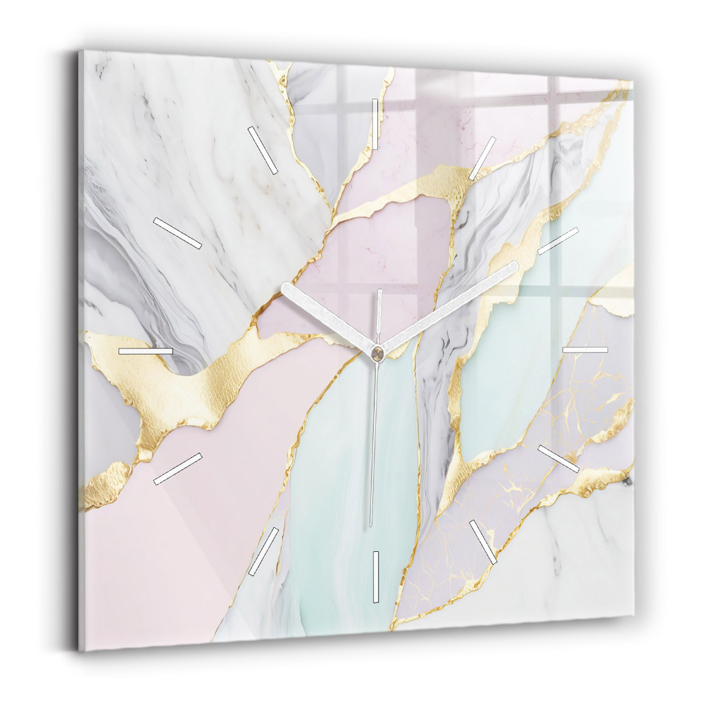 Skleněné nástěnné hodiny Mramorový vzor