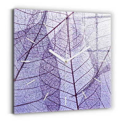 Skleněné hodiny na stěnu Listy - příroda