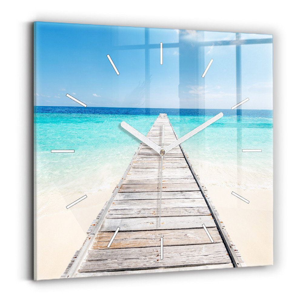 Skleněné hodiny Tropický ostrov